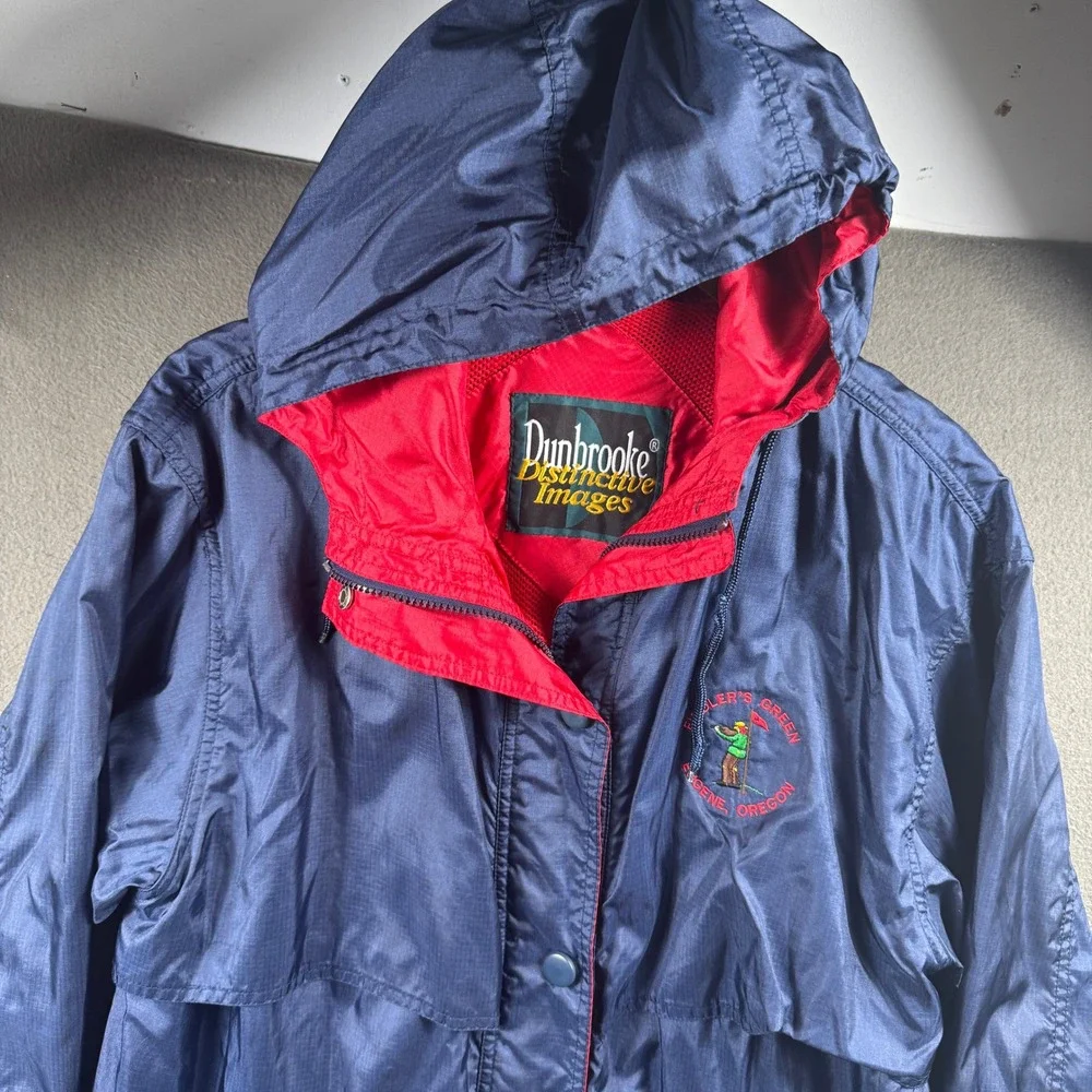 Vintage Dunbrooke Windbreaker Womens M Navy Fiddlers Green Eugene Oregon Golf